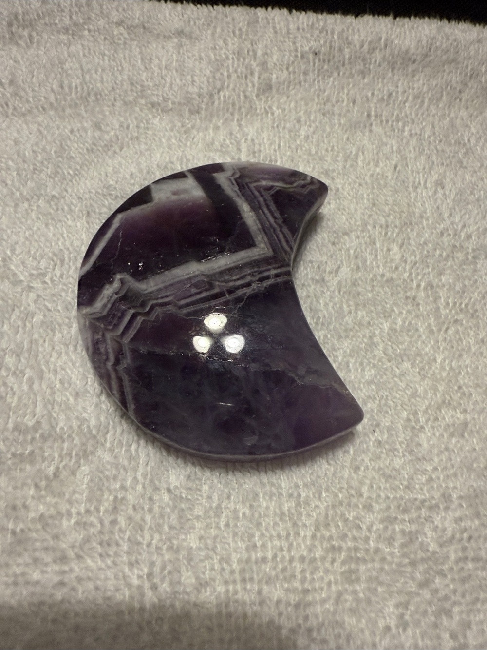 Dreamy Amethyst Crescent Moon Polished Stone